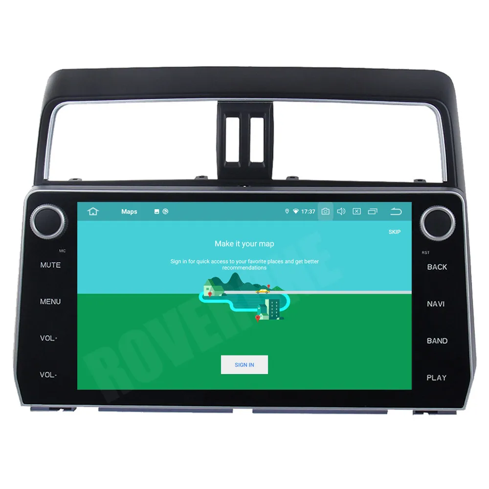 Автомагнитола RoverOne с GPS навигацией для Toyota Prado 2018 Android 10 2 дюйма Восьмиядерный