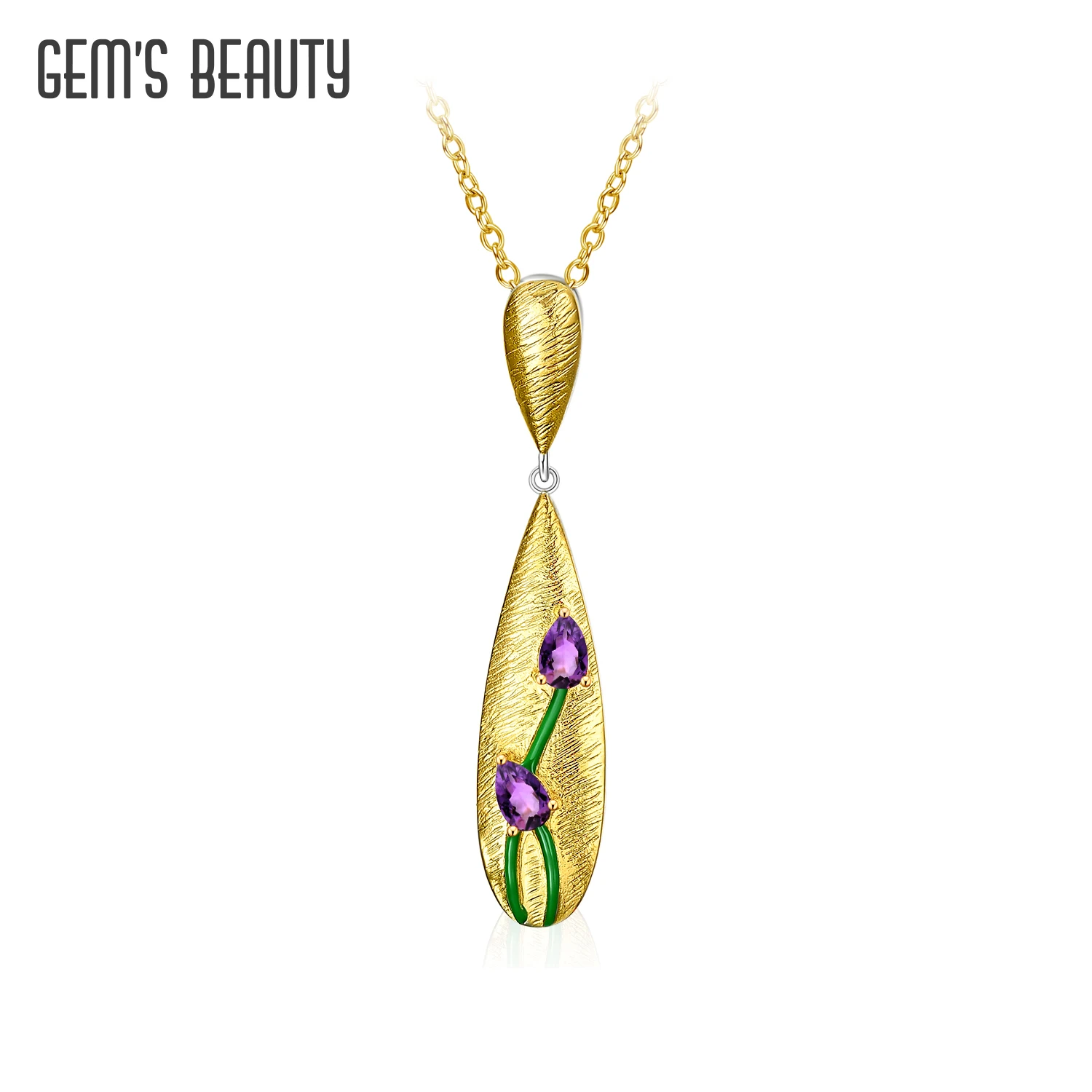 

Gem's Beauty Necklace For Women Pendant Statement Jewelry Natural Gemstone Amethyst Women's Fashion New Jewelry High Quality