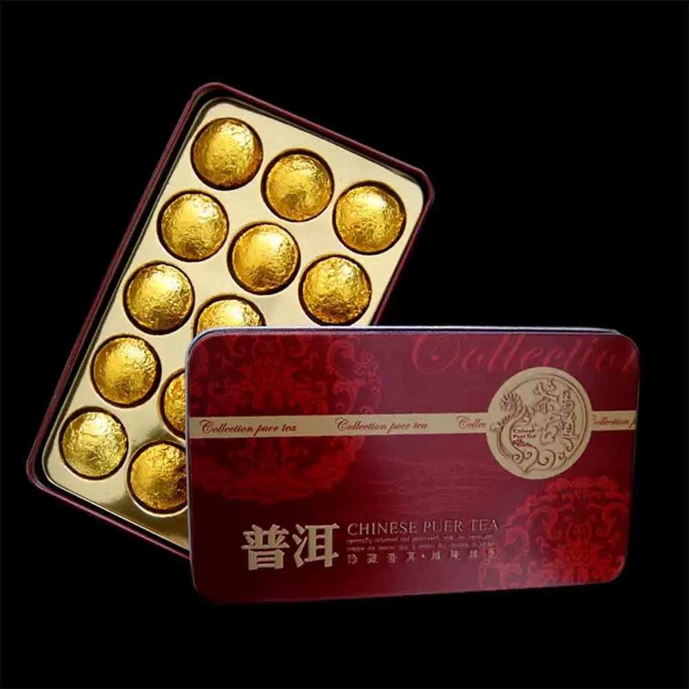 Yr мини Pu'er Tuocha Золотая жестяная фольга Упаковка спелая Pu-erh Shu Pu'er подарок 75 г