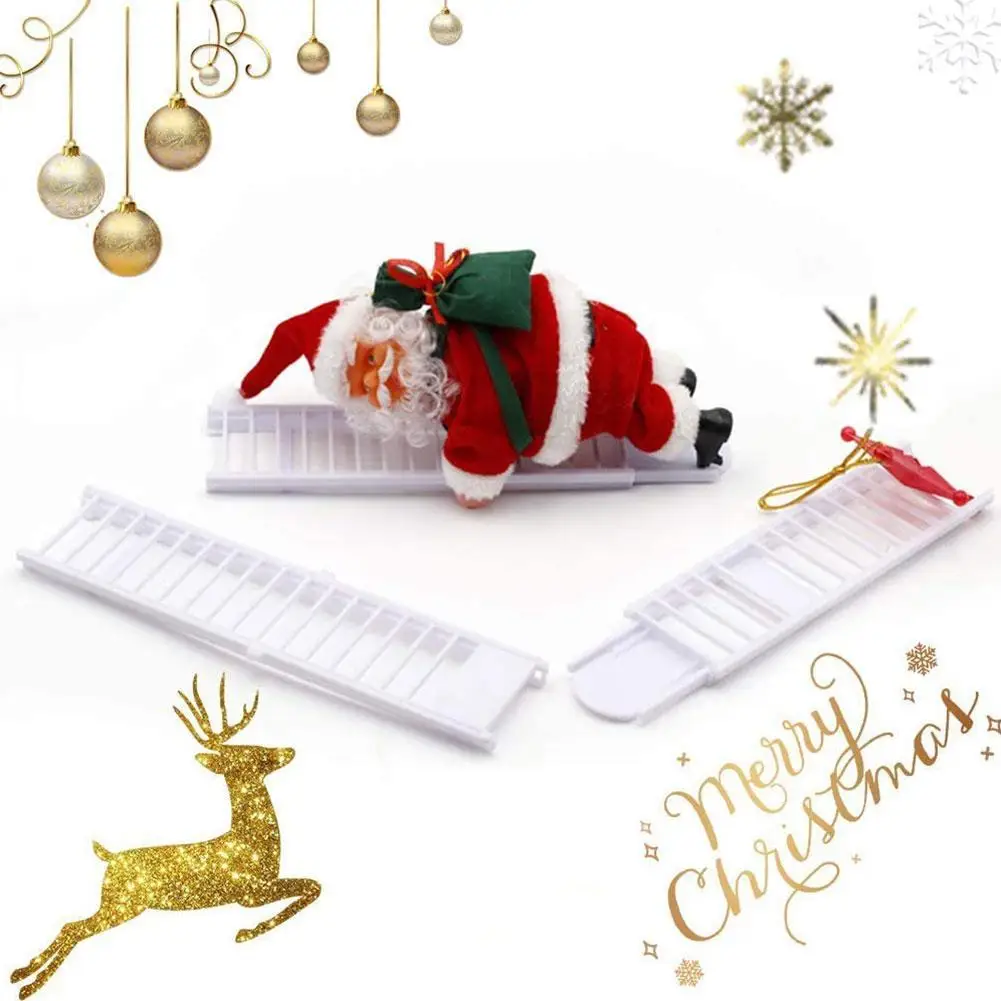 Christmas Santa Claus Electric Climb Ladder Hanging Decoration Tree Ornaments New Year Xmas Party Decor Kids Gifts | Дом и сад