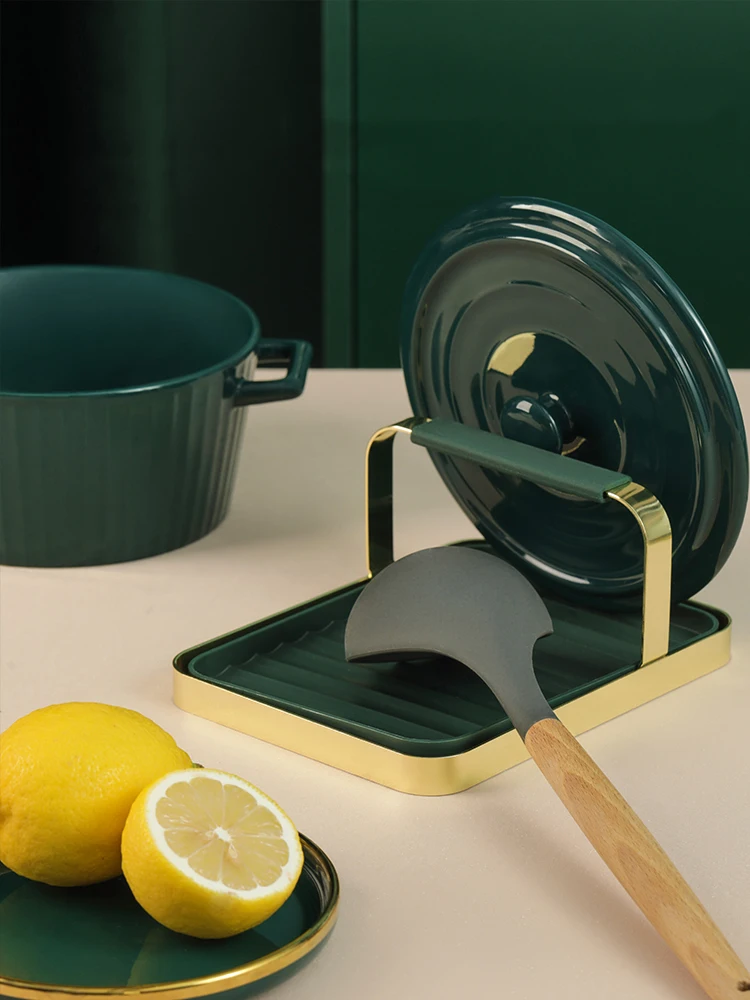 Кухонная стойка для крышек столешница двухцветная кованая Нескользящая съемная