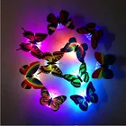 Креативный светящийся ночной Светильник в виде бабочки, меняющийся светодиодный светильник, настенные наклейки, наклейки для домашнего декора