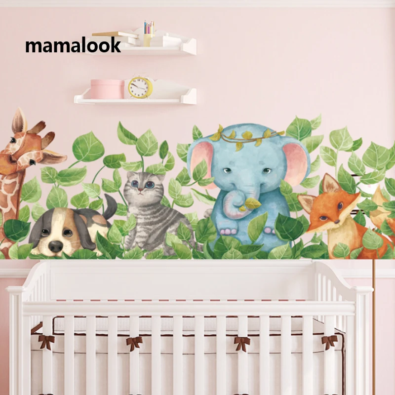 

Cute Cartoon Cat Fox Elephant Cute Animal Wall Sticker for Kids Rooms Wall Decoration Nursery Kindergarten Baby Room Home Decor