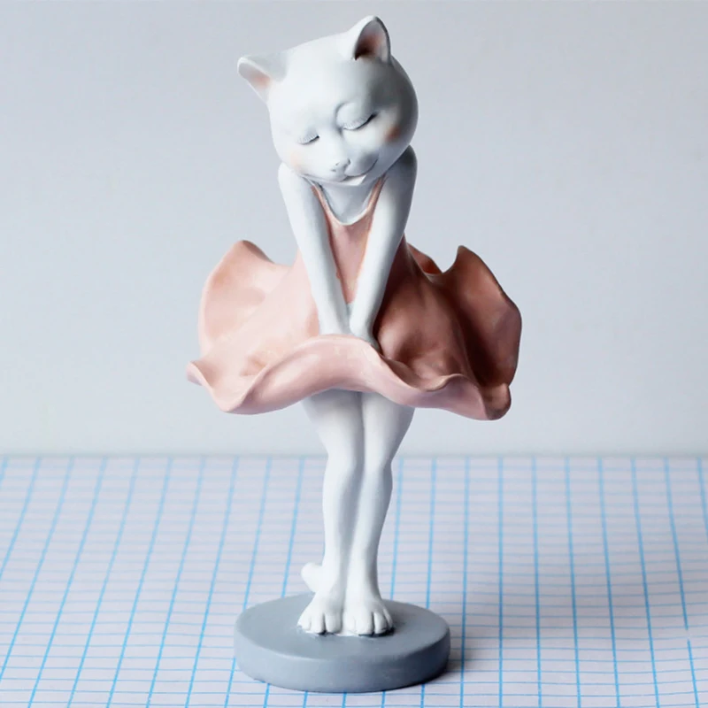 

[MGT]Creative selfie cute cat resin statue decoration home living room room decoration crafts girls gifts
