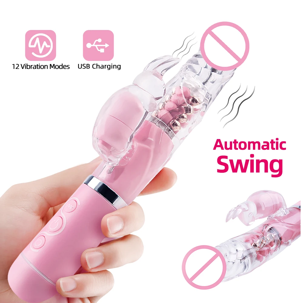 Вибратор Кролик 12 Скоростей фаллоимитатор точки G Силиконовый водонепроницаемый