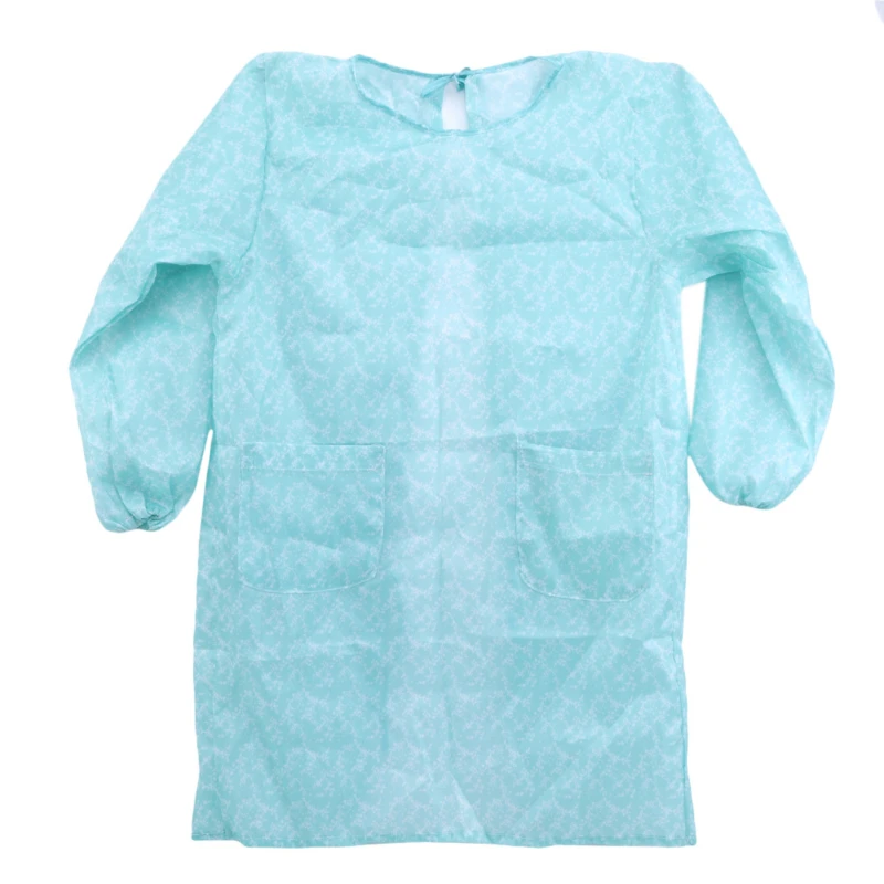 

Blue Fashion Home Kitchen Long Sleeve Apron Adult Gown Waterproof And Oil Resistant Cooking Work Apron