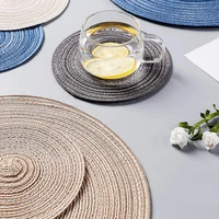 decor placemats for table mat anti slip drink coasters insulated solid linen ramie table placemats decor for kitchen pads