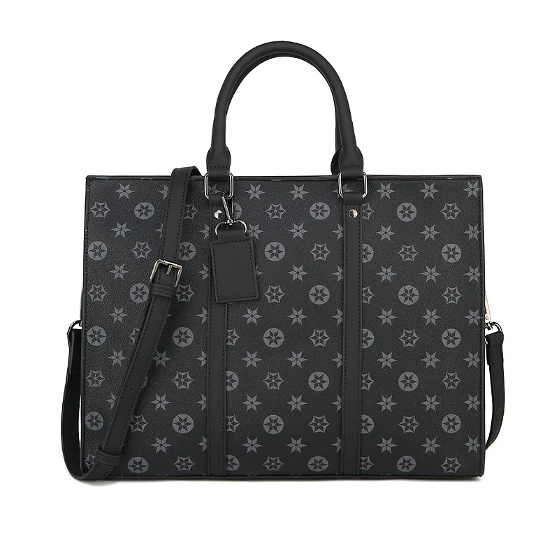 

Classic Plaid Print Business Briefcase For Men Luxury Brand Designer 14 Inch Laptop PU Leather Shoulder Messenger Office Bag Sac