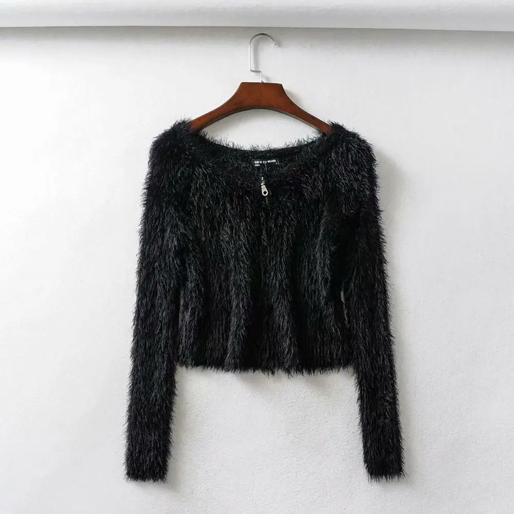 2019 Fall cardigan kawaii cropped women mohair sweaters knitted crop sweater korean cute sexy vintage |