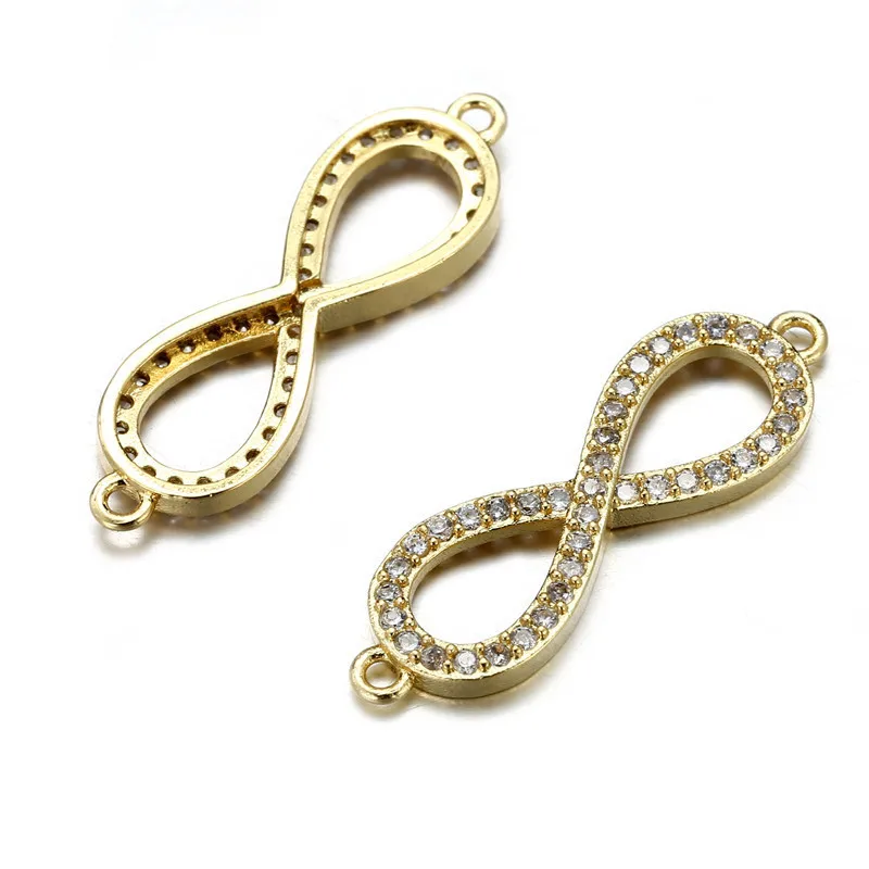 8*29 мм микро Фианит циркон Кристалл Бесконечность шармы бусины браслет фурнитура