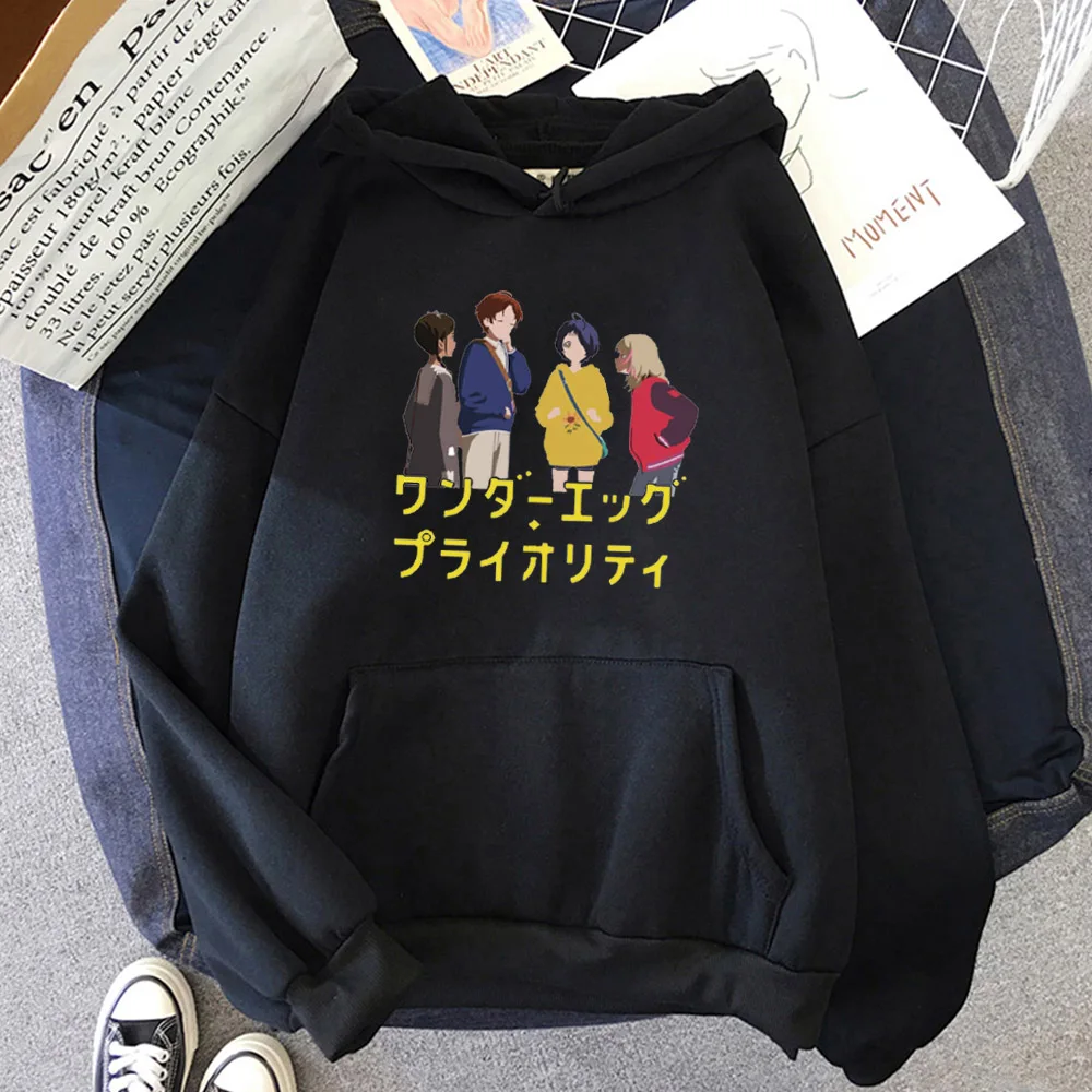 Hoodies oversized Wonder Egg Priority print Sweatshirts Hooded Harajuku Spring Casual Vintage Korean Pullovers Women sweetshirts