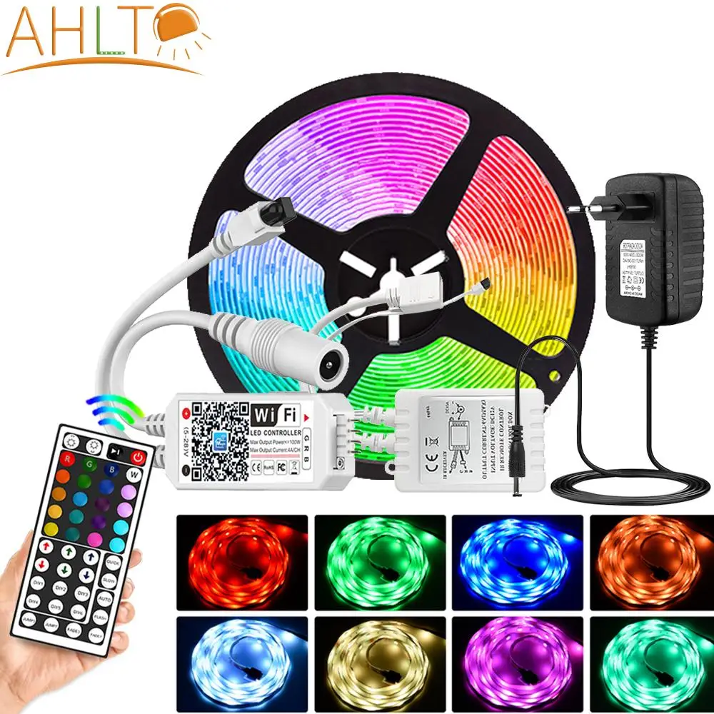 

5M IR WIFI RGB Led Strip Lights 5050 2835 Flexible Lighting Ribbon Tape Controller Adapter Lamps Wall Lamp Neon TV Backlight 12V