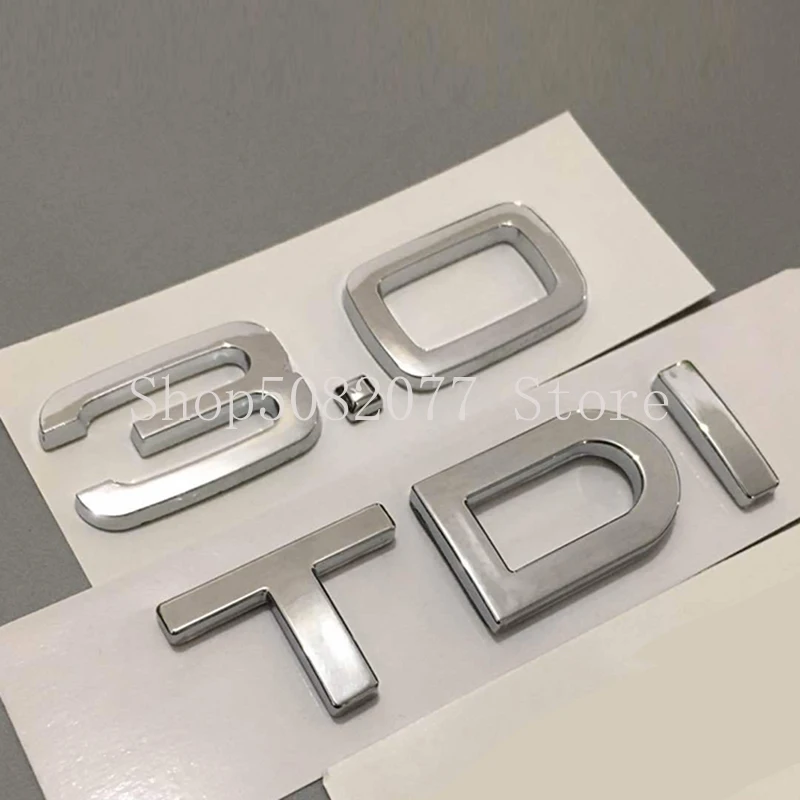Хромированная Эмблема Для Audi A7 A8 A6L Q7 TDI 1.9TDI 2.0TDI 2.5TDI 2.7TDI 3.0TDI автостайлинг задний