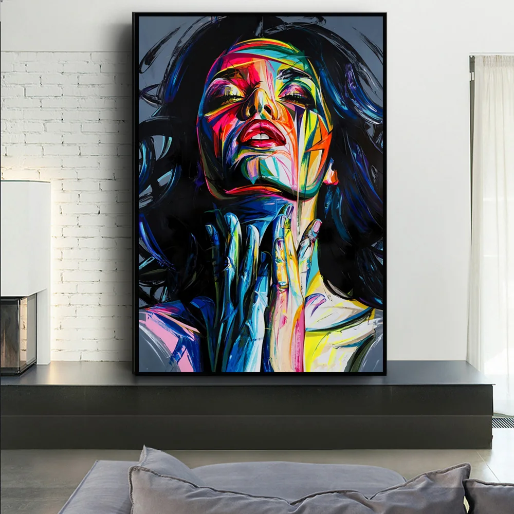 Абстрактные акварельные граффити Женская Картина на холсте красочные женские