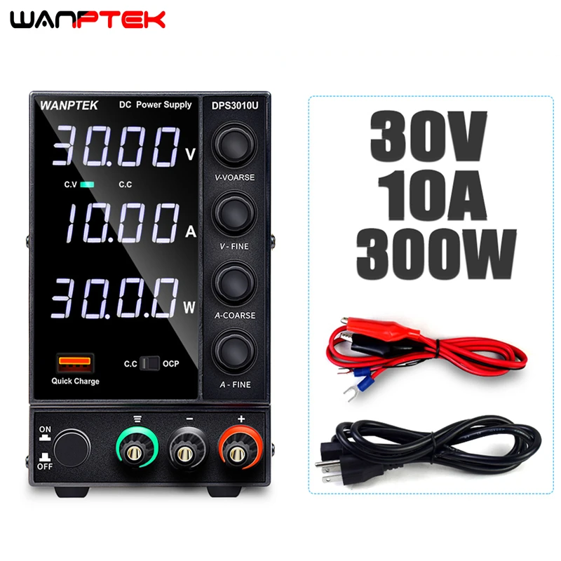 Регулируемый лабораторный источник питания постоянного тока Wanptek с USB 30 в 10 А