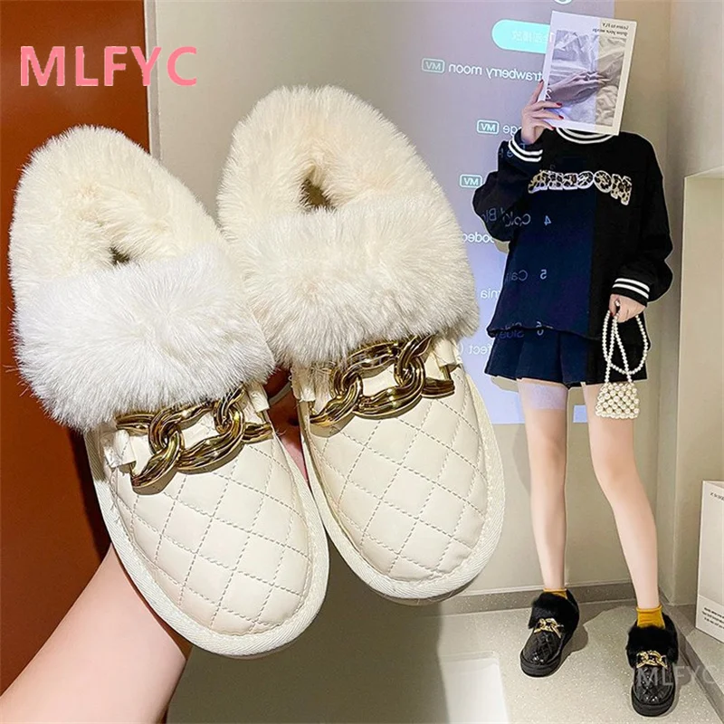 

Плюшевые туфли на одной ножке, женская зимняя одежда, новинка 2021, модная кашемировая теплая обувь в горошек