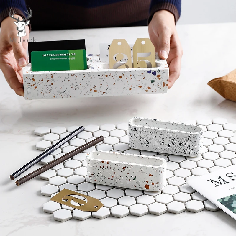 Визитница Terrazzo с именем и держатель для карт настольная стойка органайзер