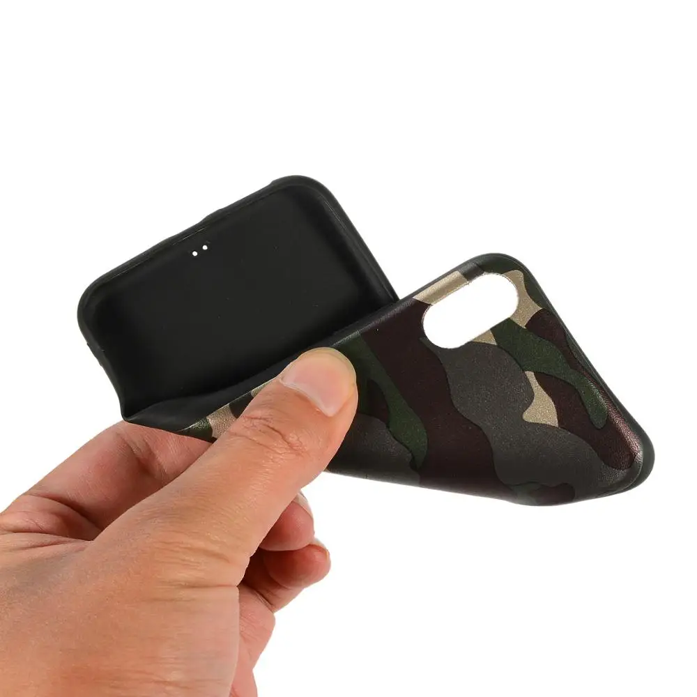 Армейский зеленый камуфляжный чехол для iPhone X 5 5S SE 6 6S 7 8 Plus XR XS Max мягкий