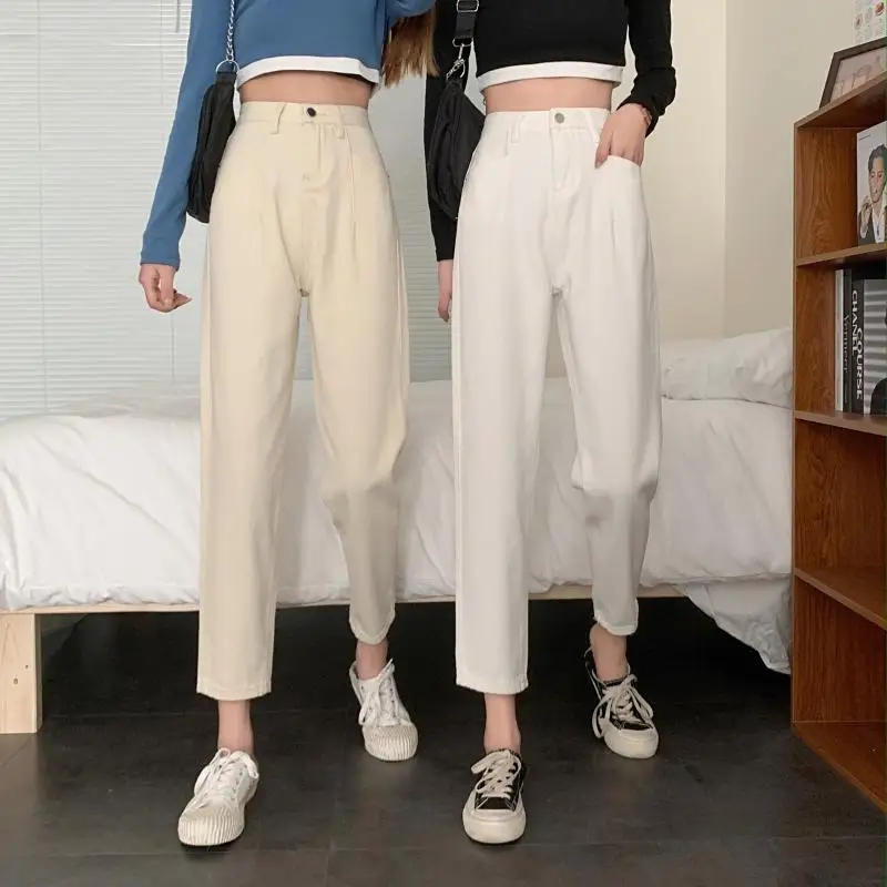 Джинсы женские с высокой талией в Корейском стиле