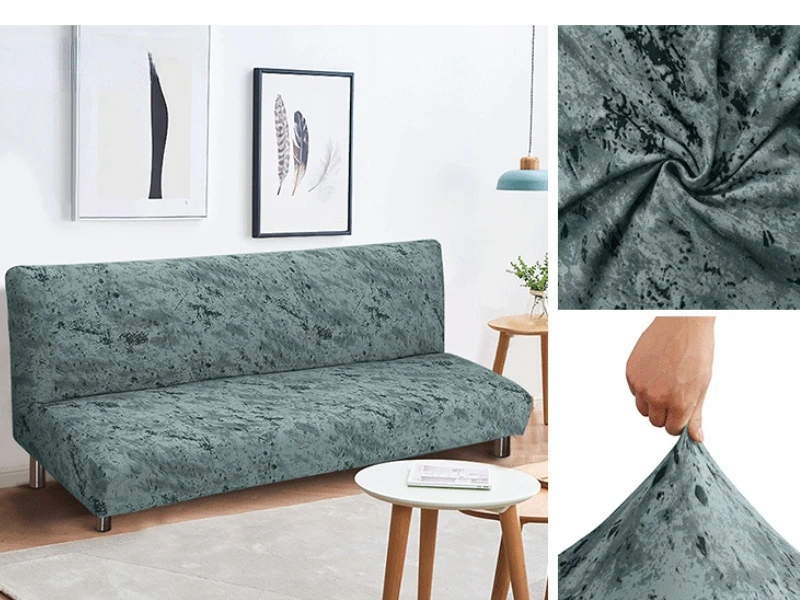

Armless Folding Sofa Bed Covers Elastic Sofa Covers for Living Room Magic Without Armrest Protector Slipcovers Big Couch Cover