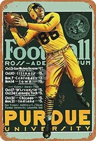 retro metal tin sign vintage purdue football aluminum sign for home coffee wall decor 8x12 inch