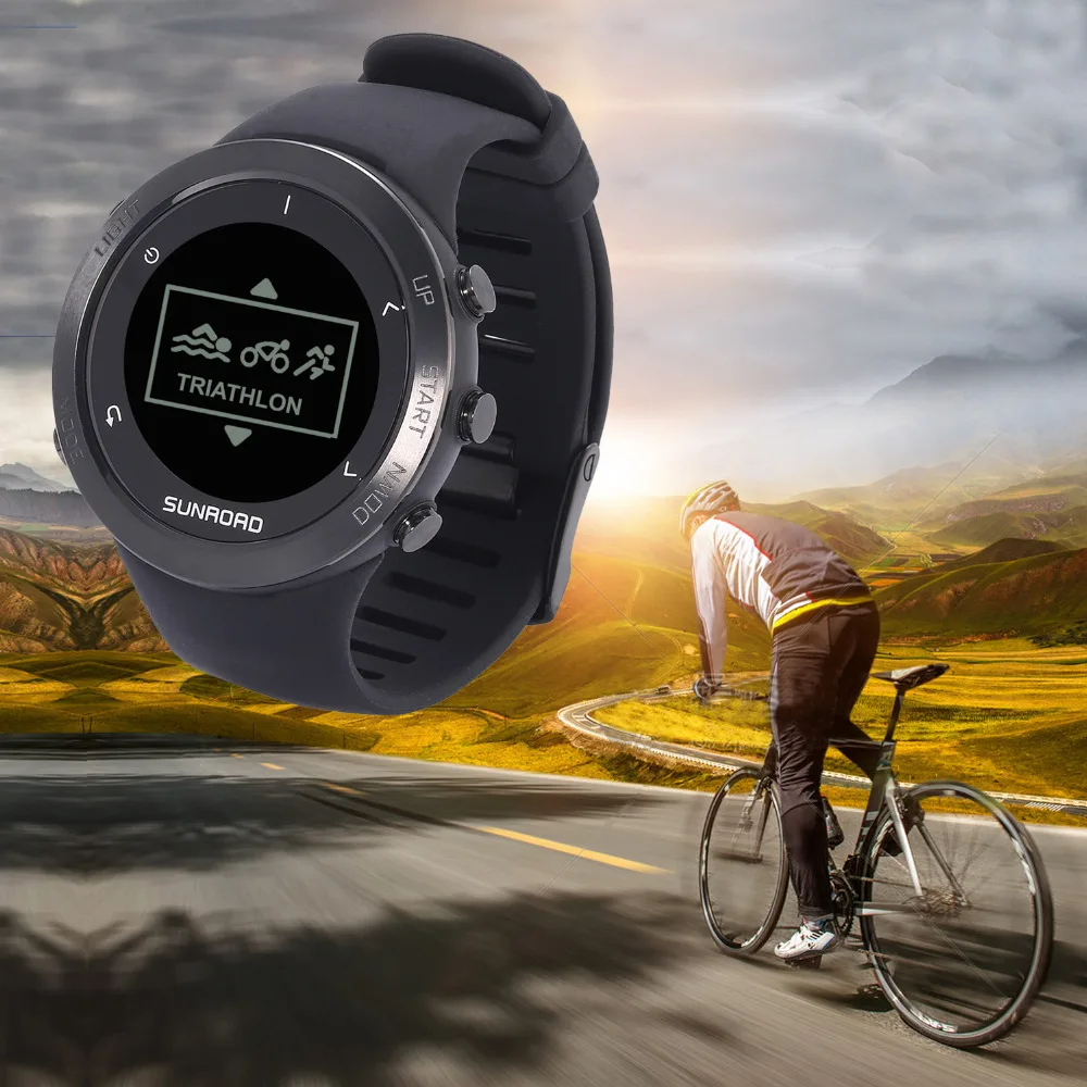 Цифровые спортивные мужские часы SUNROAD с высотомером барометром пульсометром