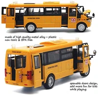 school bus toy die cast vehicles yellow large alloy pull back 9 play bus with q6pd