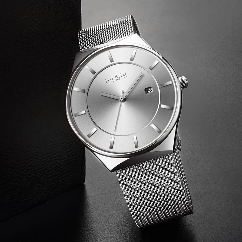 Для мужчин wo для 30 метров водонепроницаемый сплав чехол с сетчатым ремешком