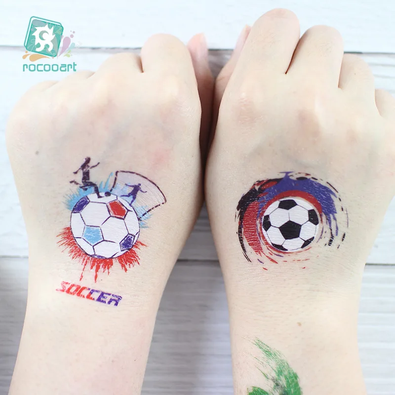 Tattoo 2021 Waterproof Children's Tattoo Sticker Carnival Football Fans Fake Arm Shoulder Face Sticker Temporary Tattoo Sticker
