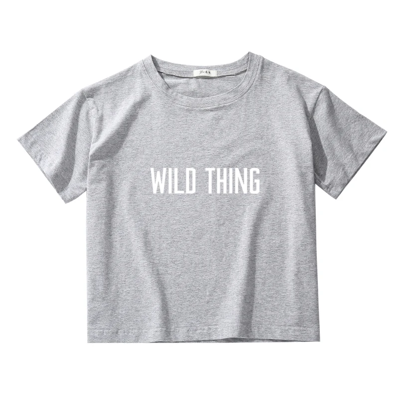 Женская футболка с надписью wild thing забавная короткая из 100% хлопка 2020 | одежда