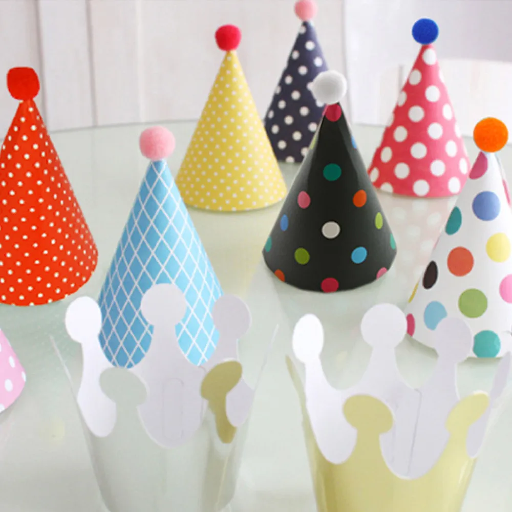 11 шт./компл. шляпы в горошек для празднования дня рождения DIY Милая шапочка ручной