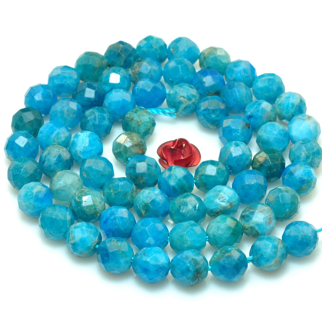 Бусины Из Натурального драгоценного камня апатита 3 мм 6 8 Круглые граненые бусины