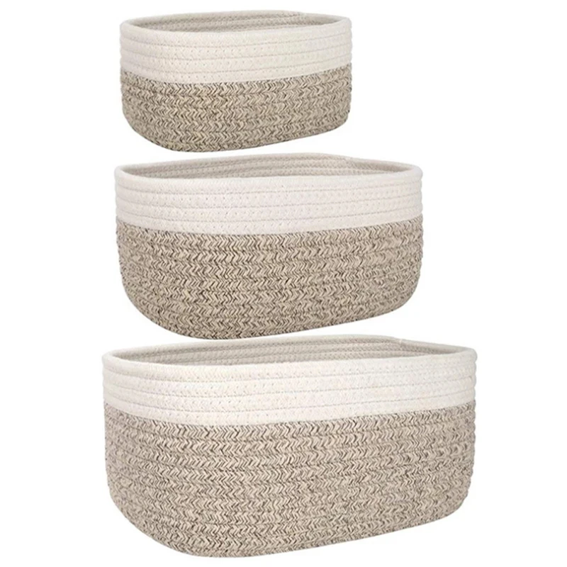 

Storage Basket Cotton Rope Basket Woven Basket Multipurpose Organizer Bins for Sundries