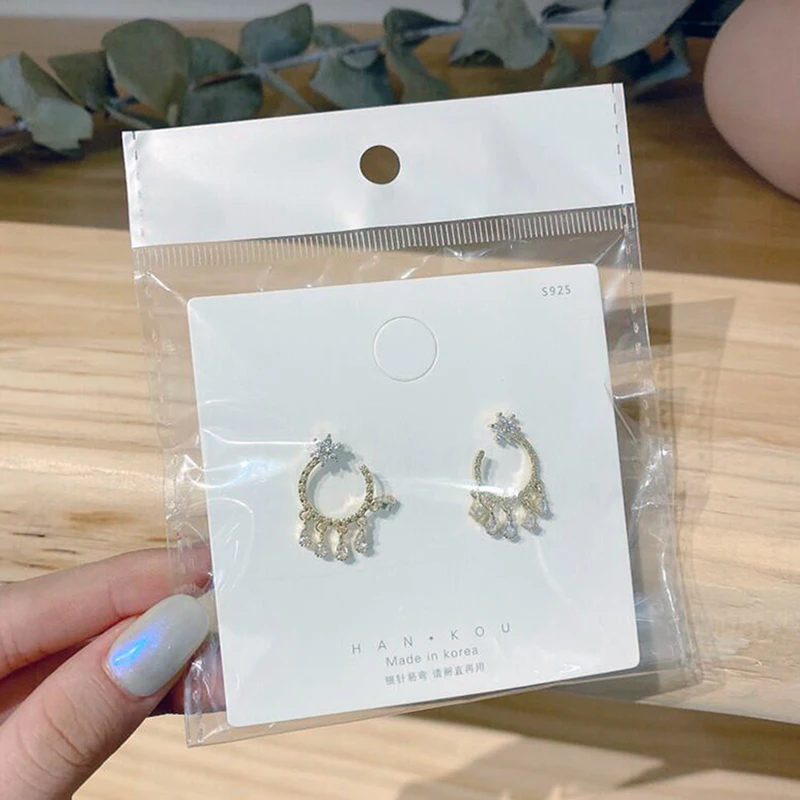 

Women's Earrings Set Tassel Earrings For Women TJP Fashion Jewelry 2021 Geometric Full Diamond Zircon Micro Setting Stud Earring