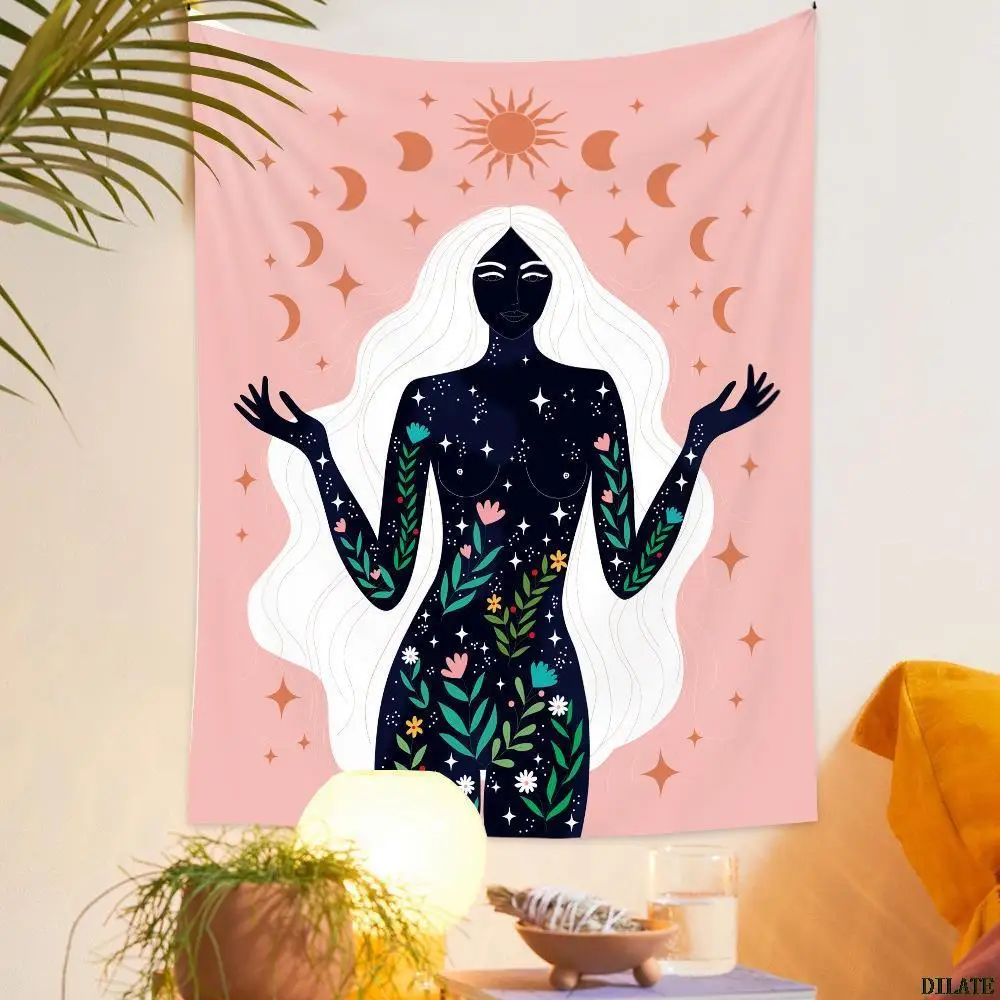 

Гобелен луна, Декор, богемный стиль, винтажный хиппи, тапион, мандала, мандала, бохо, домашний декор, эстетический Декор для комнаты