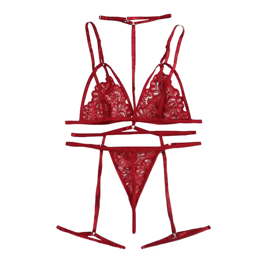 Модный женский бюстгальтер с v образным вырезом + стринги подвязка Комплект