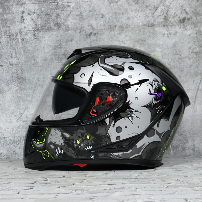 Полнолицевой мотоциклетный шлем capacete Профессиональный гоночный шлем каска точка Радужный оттенок мотоциклетный кросс-кантри тур - Цвет: 77