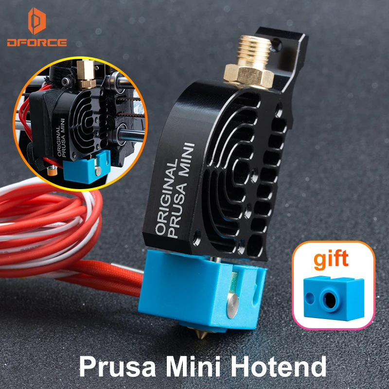 

Dforce Prusa MINI Hotend Dpgrade Kit Titanium Alloy HEATBREAK Brass HEATBLOCK for Prusa MINI High Temperature V6 NOZZLE