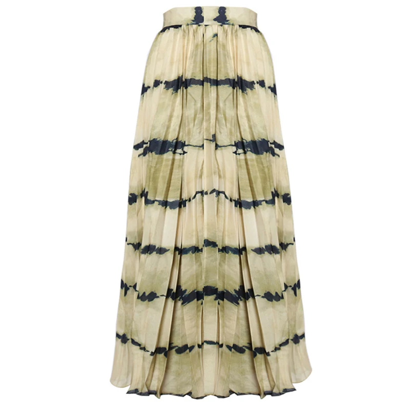 Женская винтажная плиссированная юбка миди в полоску с высокой талией | одежда