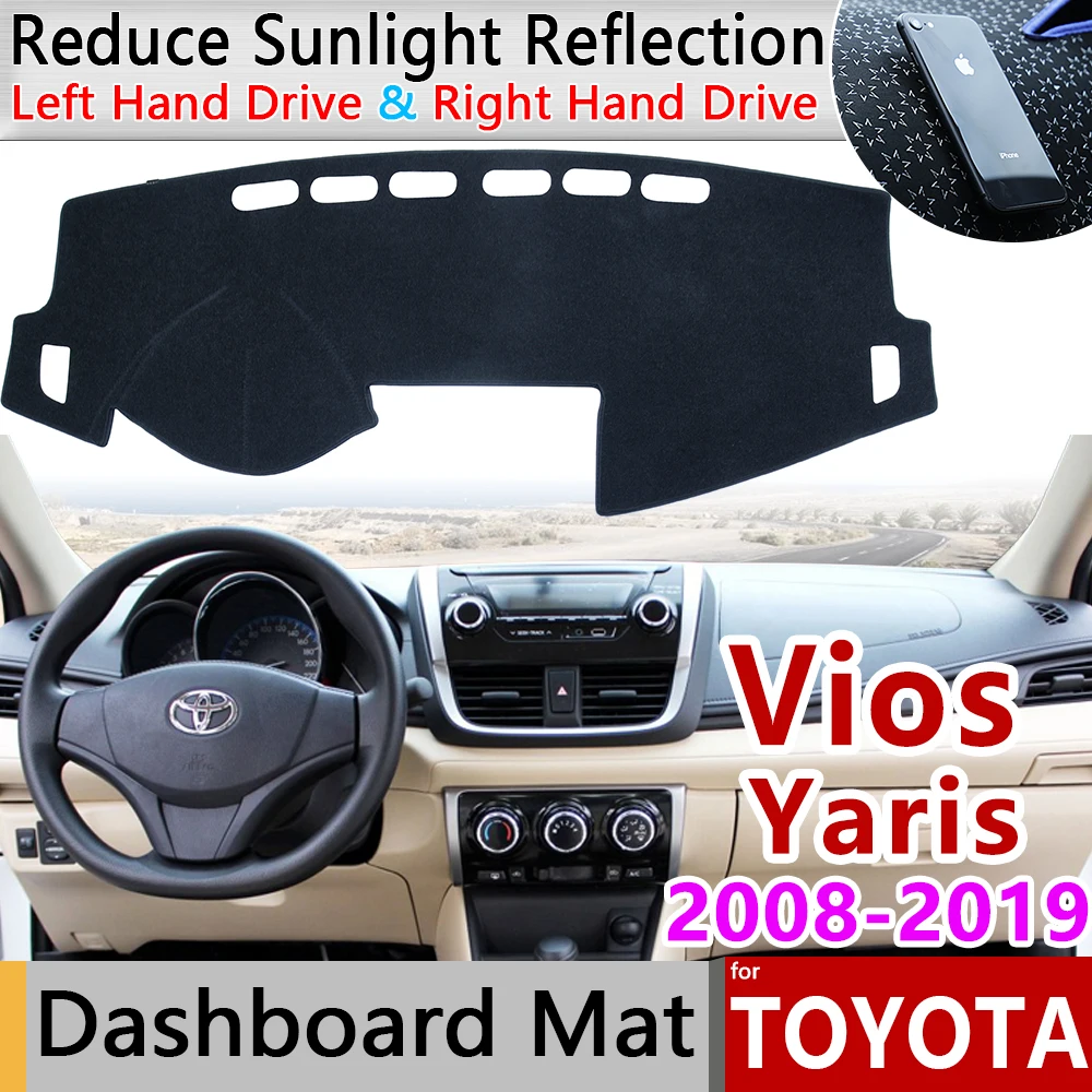 Для Toyota Vios Yaris Belta Soluna 2008 ~ 2019 XP90 XP150 Противоскользящий коврик на приборную панель