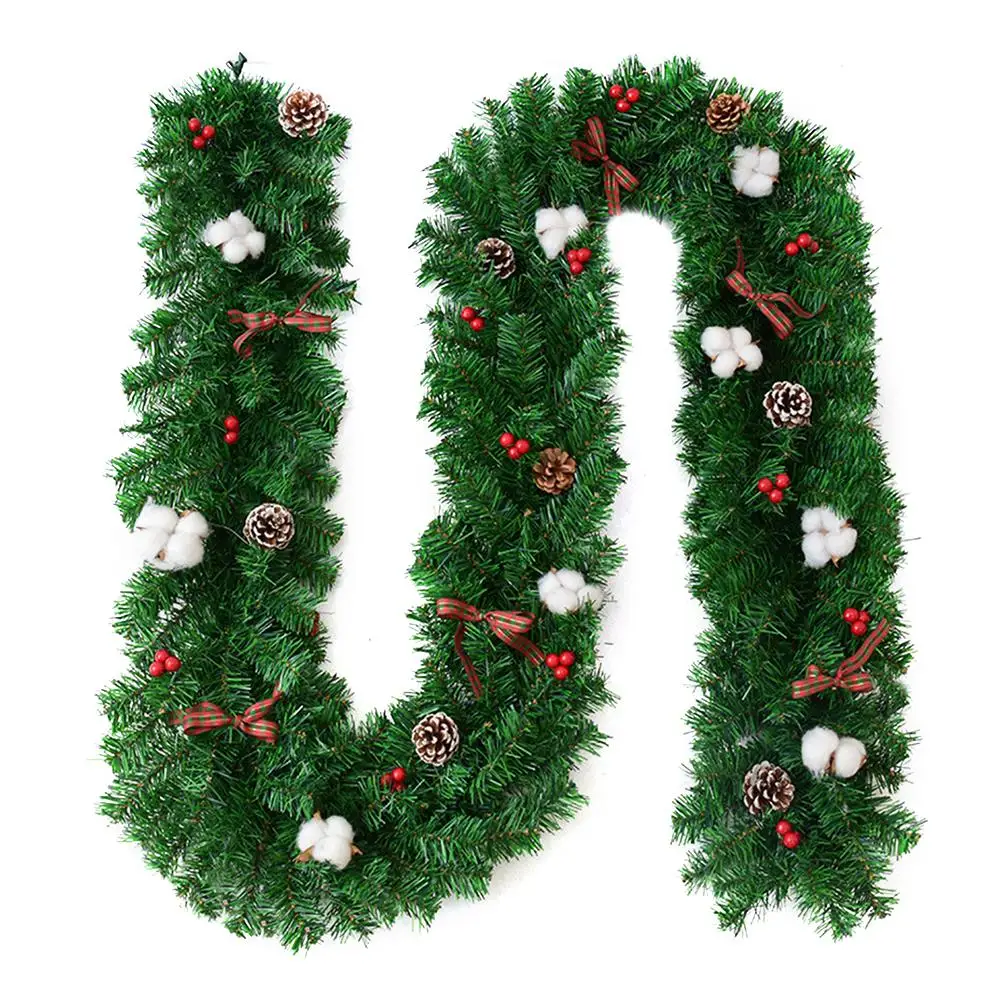 Рождественская гирлянда из ротанга традиционный Рождественский венок подвесной