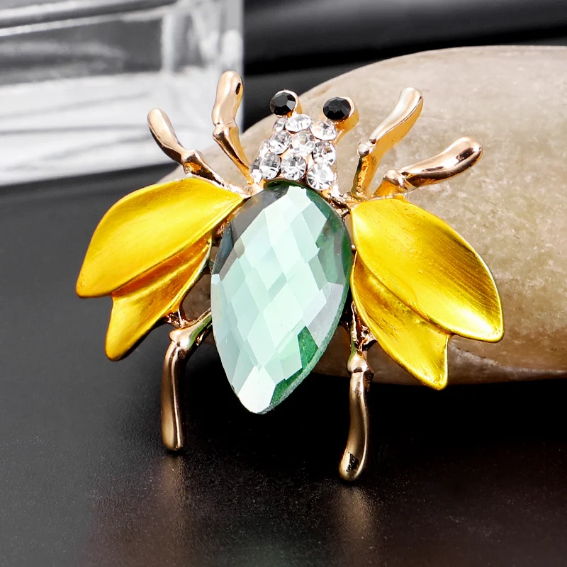 Модные эмалированные броши в виде пчелы для женщин Винтажная брошь со стразами