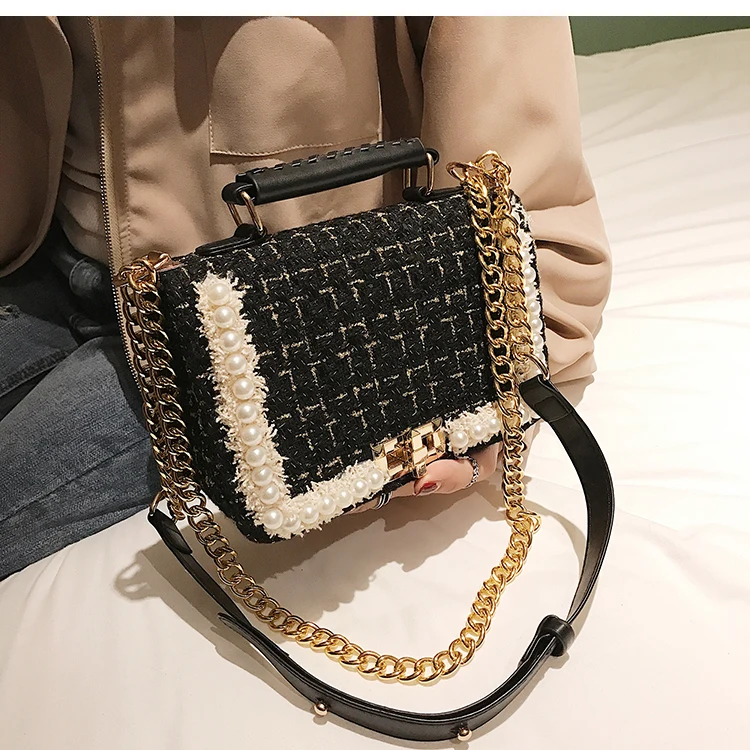 Женская квадратная сумка тоут зимняя качественная шерстяная Кроссбоди с