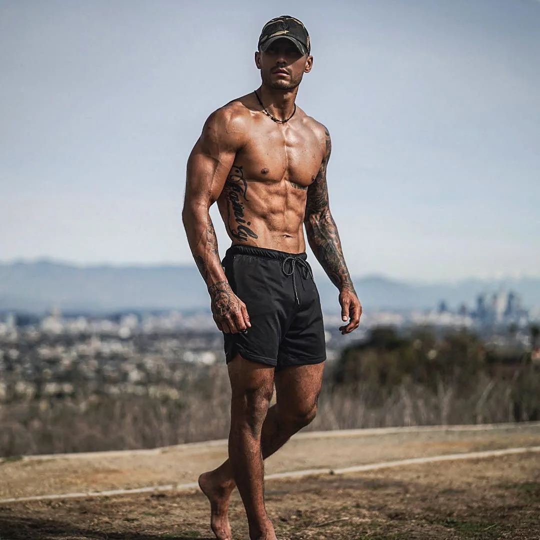 2020 мужские двухслойные шорты летние повседневные быстросохнущие спортивные для