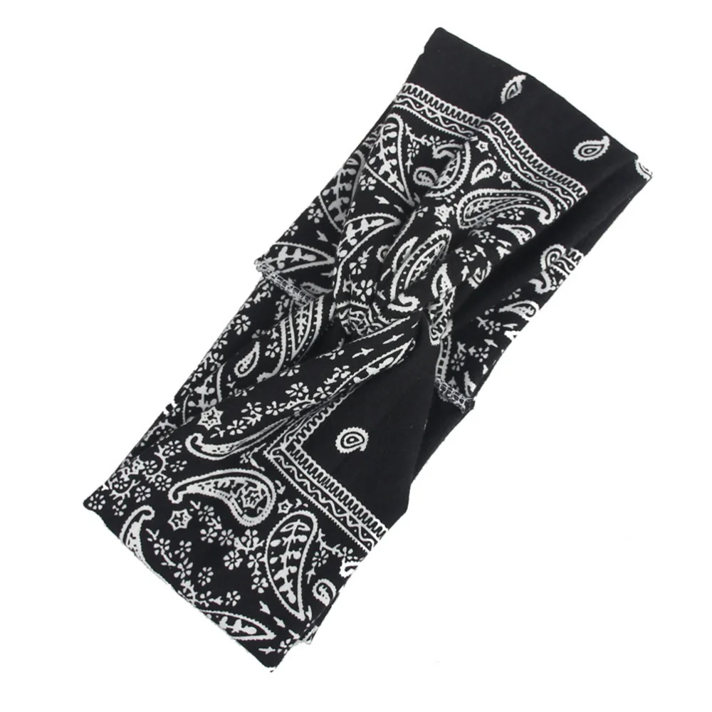 

3pcs Stylish Yoga Printing Hairband Elastic Headband Breathable Hair Sweatbands Broad Brim Hairband for Female (Black)