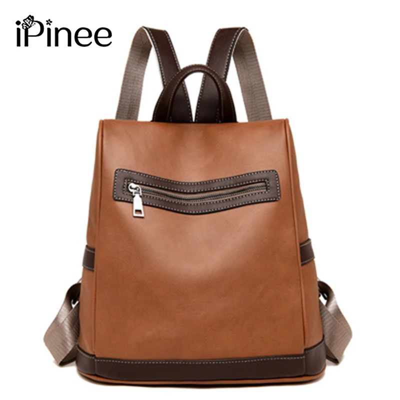 

iPinee Female Backpack Casual Classical Women Backpack Fashion Women Shoulder Bag Solid Color School Bag For Teenage Girl