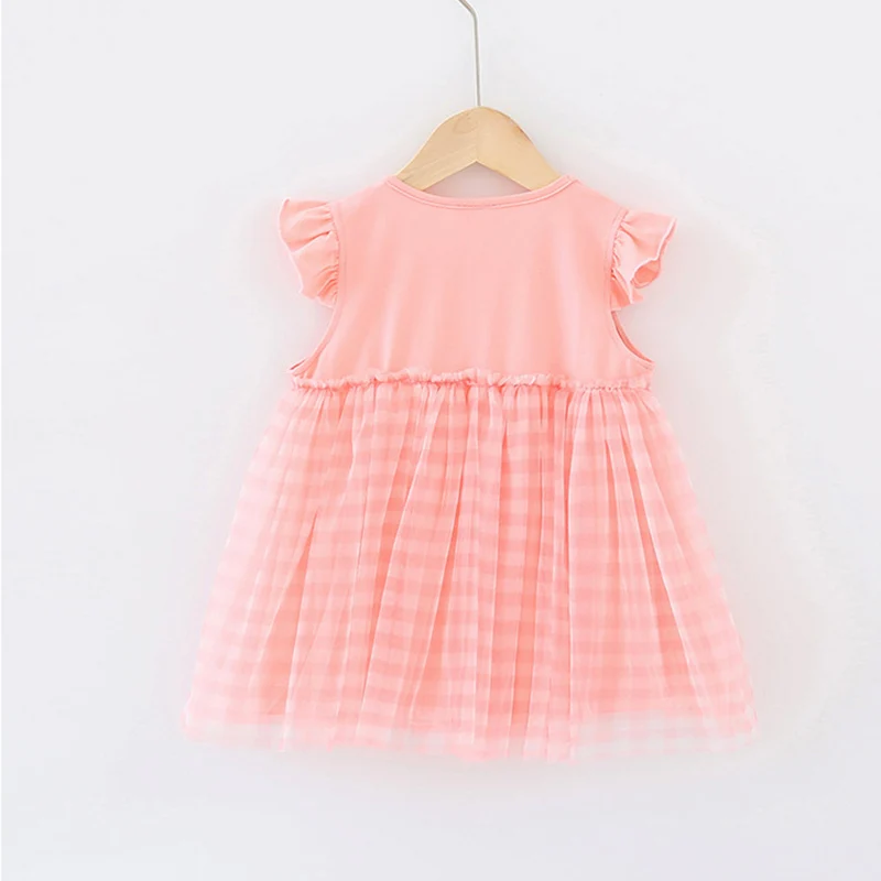 2020 Summer Dresses Toddler Kids Girls Ruffle Sleeveless Patchwork Dress For Elegant Princess Baby Pink Blue Clothes | Детская одежда и