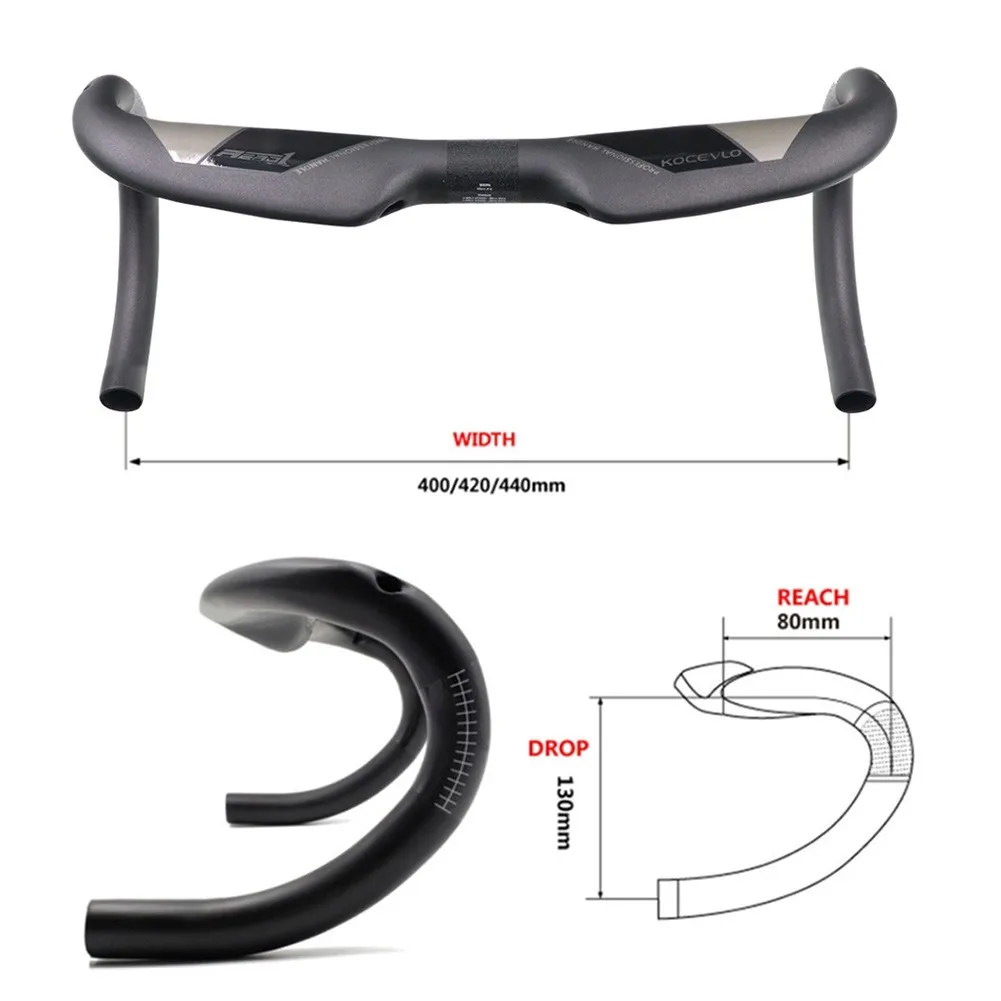 

UD Carbon Fiber Comfortable Bike Handlebar 31.8mm 400/420/440mm Road Bike Grip Wearable And Comfortable
