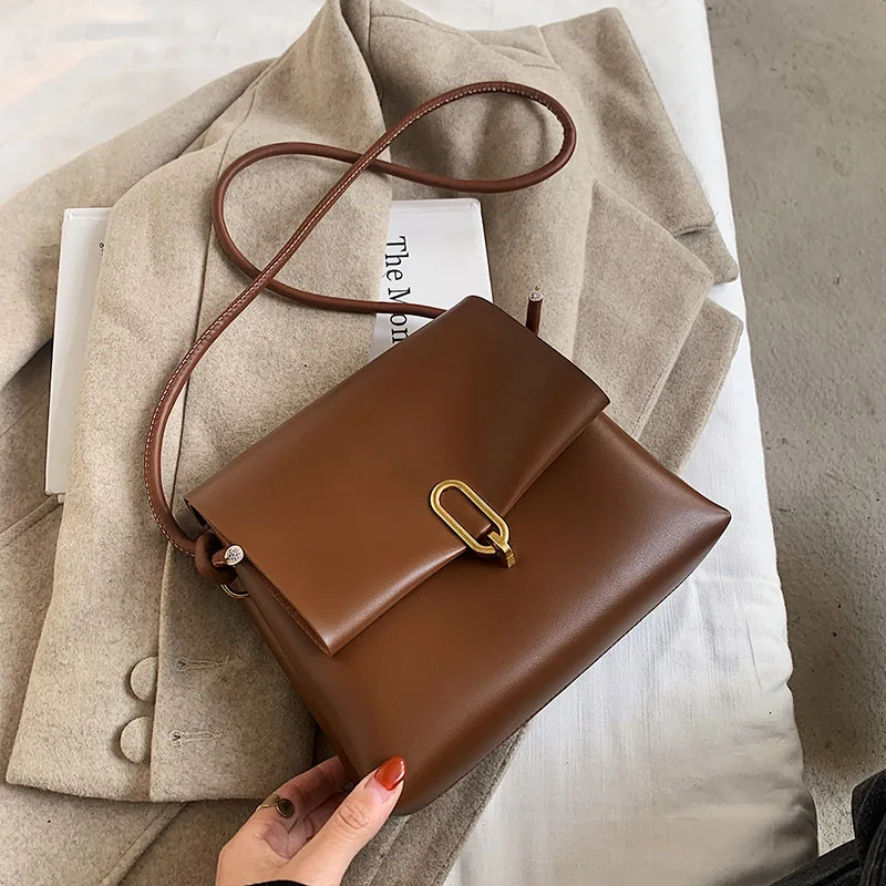 

2021 Vintage Square Female Large Crossbody Bag PU Leather Women's Designer Handbag High Capacity Shoulder Messenger Bag