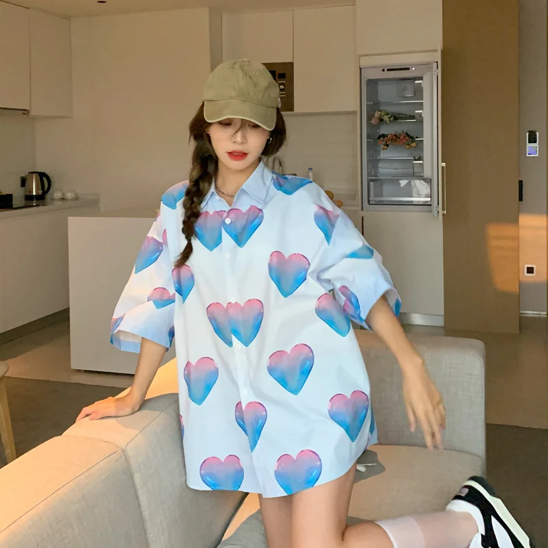 

Real Shot Love Gradient Shirt Fresh Shirt Female 20
